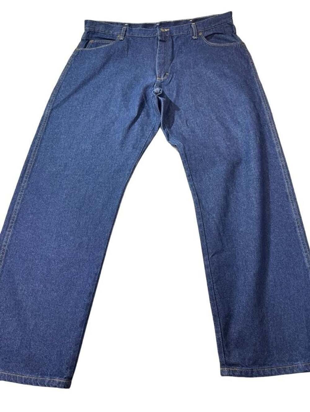 Red Kap Denim Jeans Size 44X32 Blue Cotton Workwear Straight Leg